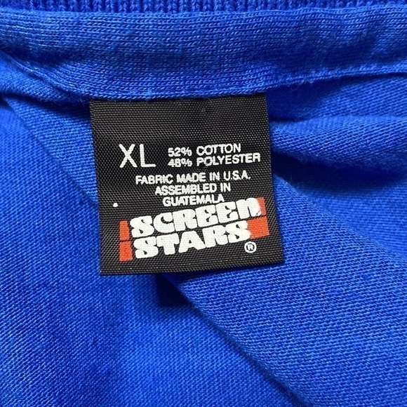 Vintage Screen Stars Super Bowl XXV Blue Polo Short Sleeve Shirt 1991 XL - Picture 3 of 5